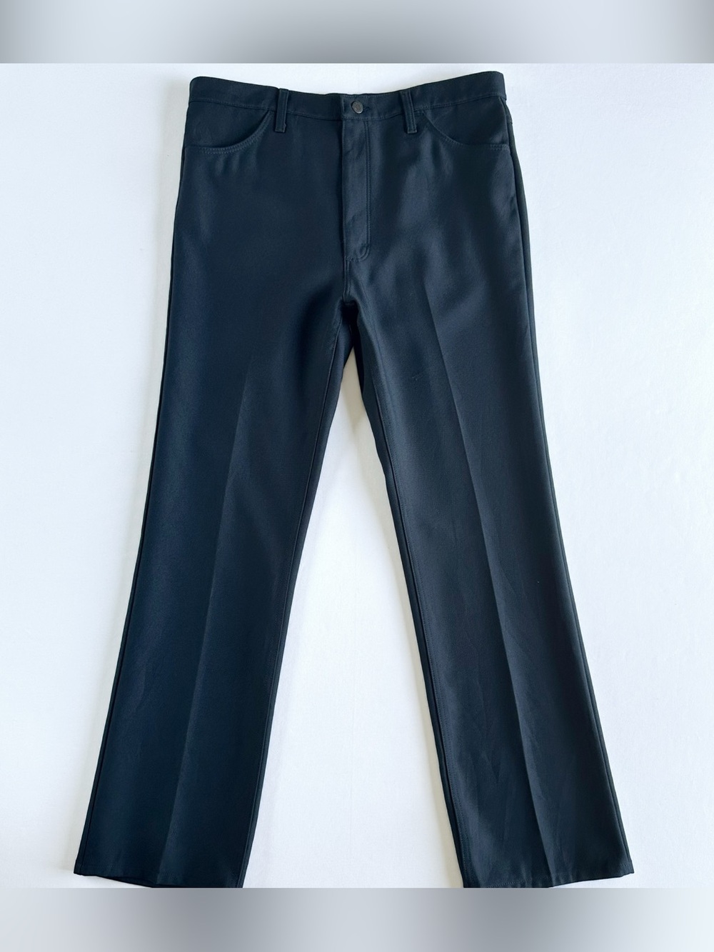 90s Wrangler Wrancher Dress Jeans Pant 37 in waist Bootcut Navy Black Vintage